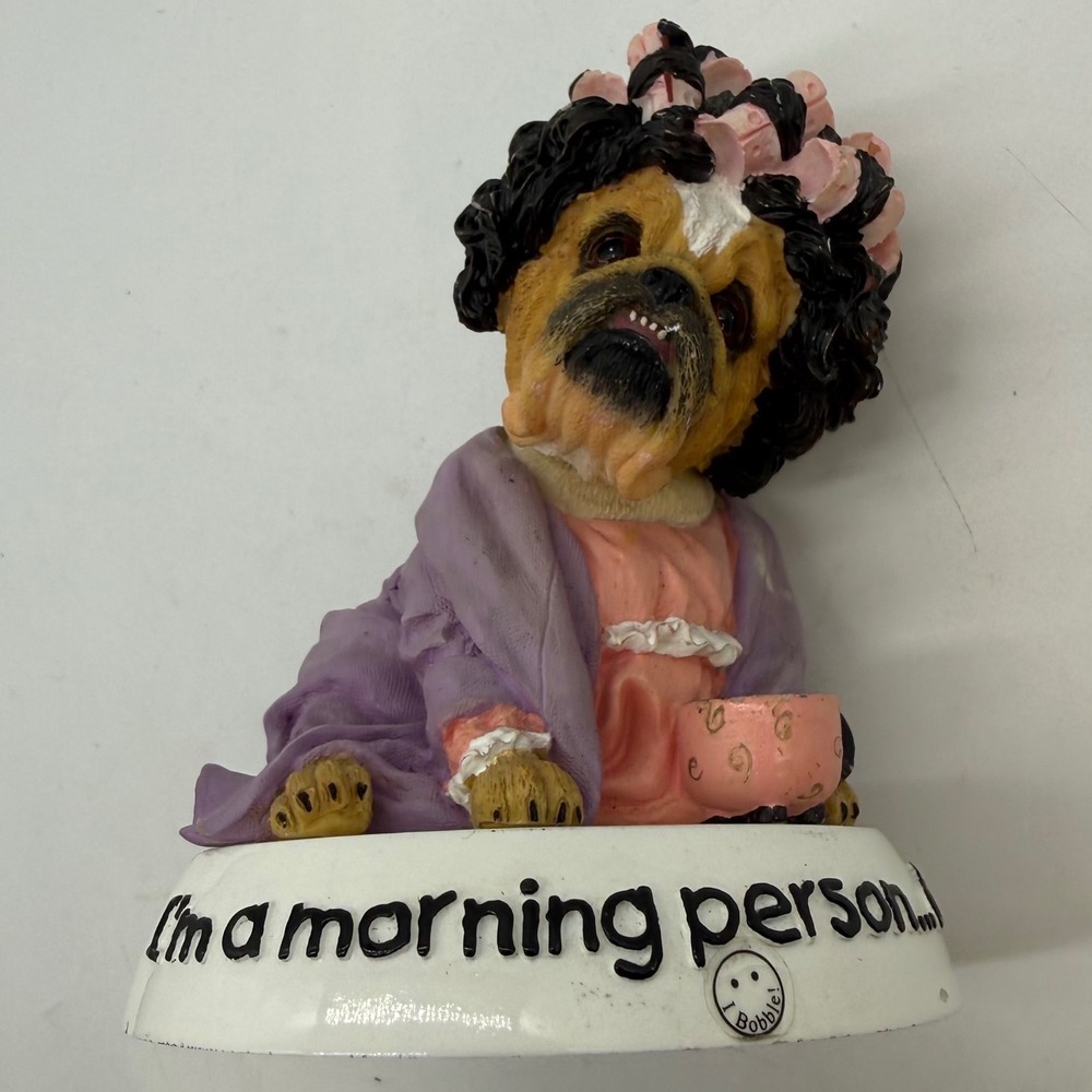 Zelda Wisdom Bulldog Bobblehead Im A Morning Person At Noon Figurine Purple Robe - Picture 11 of 12